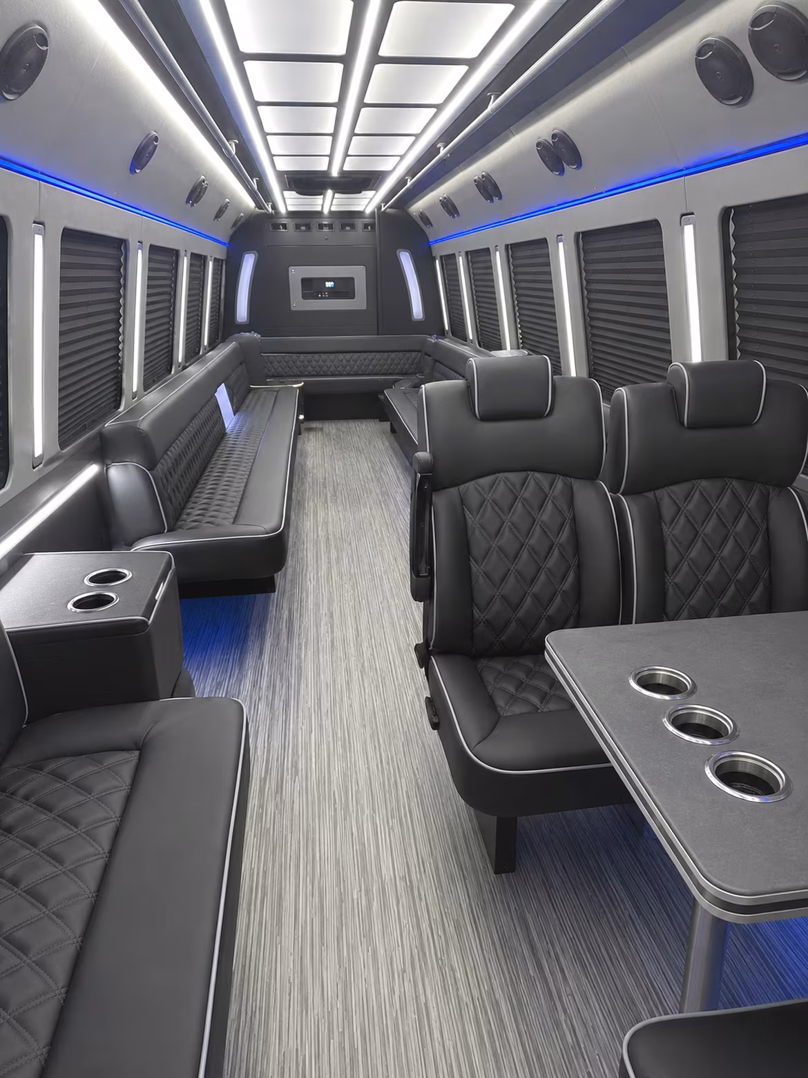 oakland 25 passenger party bus inside