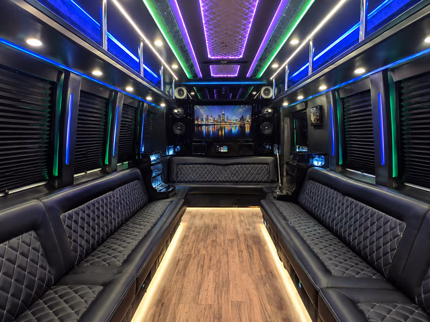 oakland 25 passenger party bus interior
