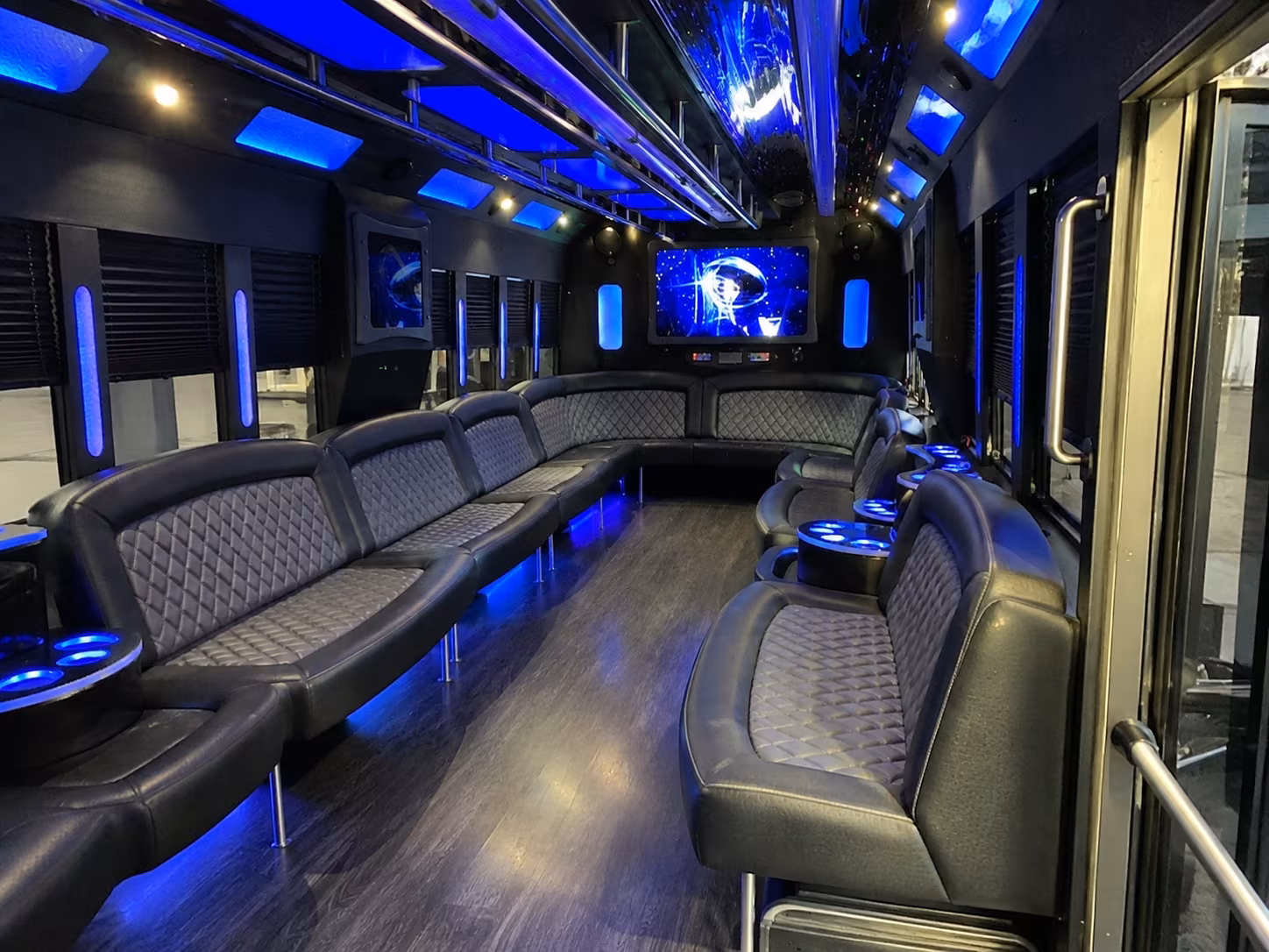 oakland 28 passenger party bus interior
