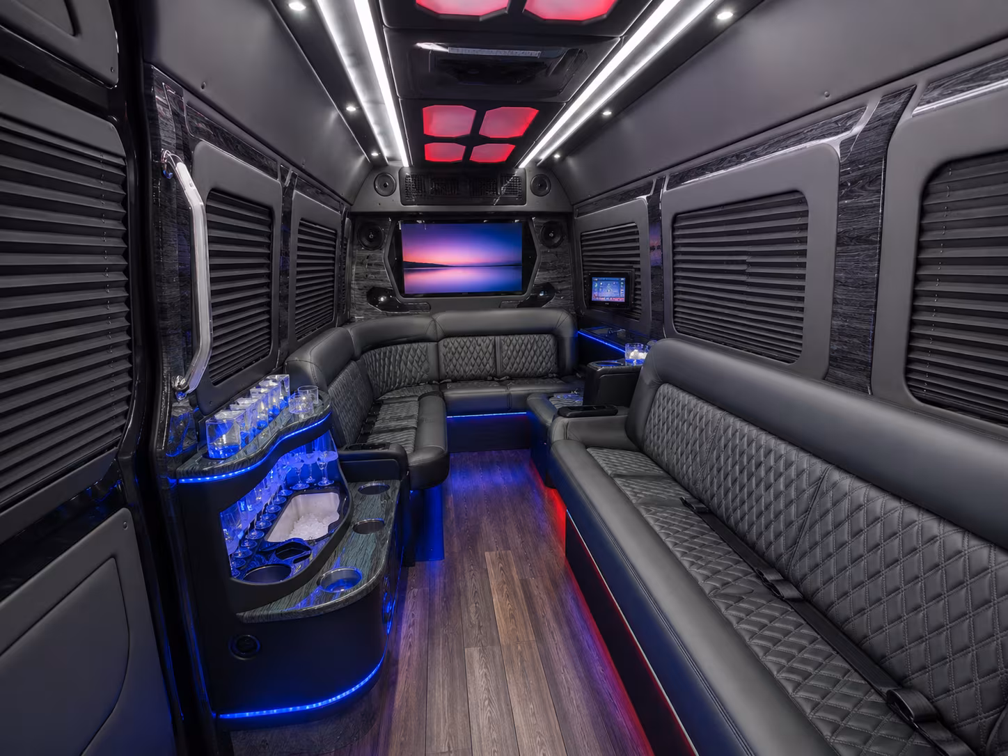oakland 30 passenger party bus inside