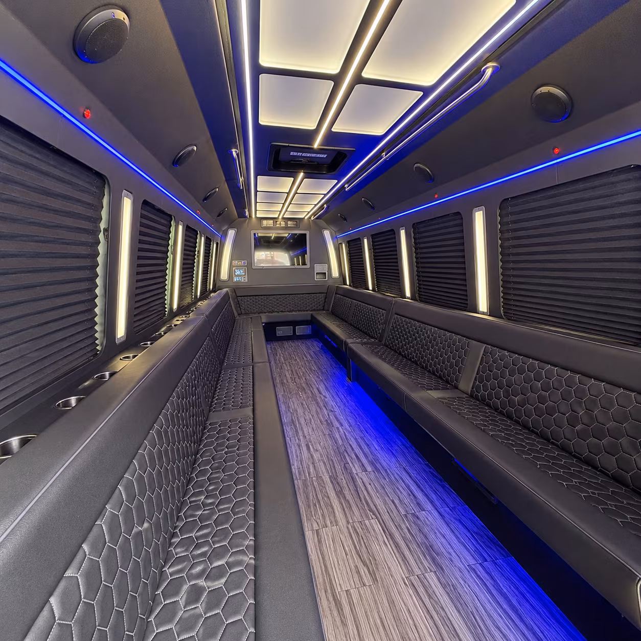 oakland 30 passenger party bus interior