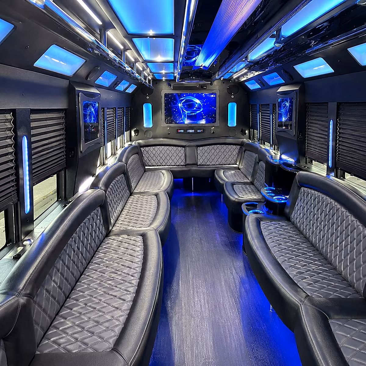 oakland 50 passenger party bus interior